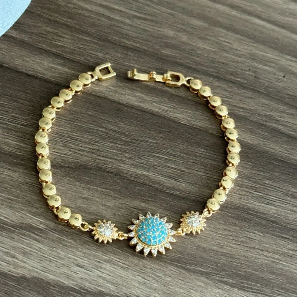 Blue Sunflower Bracelet Q499